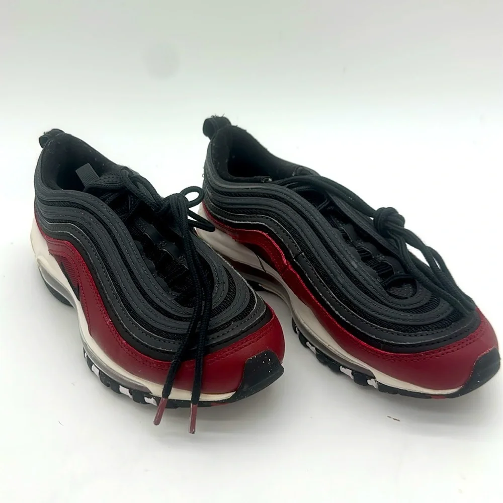 Nike Air Max 97 Team Red Antracite Black 921522-600 Size 4.0 Youth